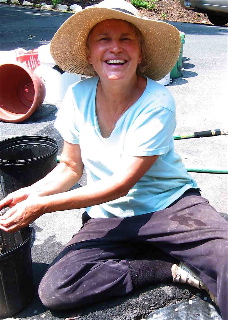 Joyce playing with dirt